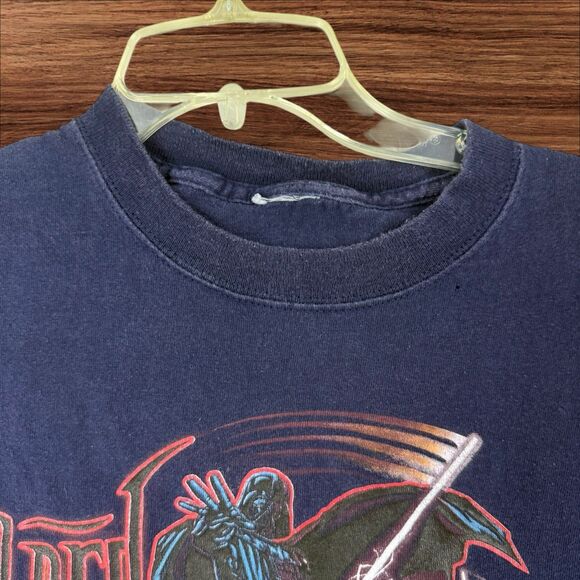 Vintage Star Wars Darth/Lord Vader Graphic Tee Navy Blue Short Sleeve T-Shirt - Picture 3 of 4